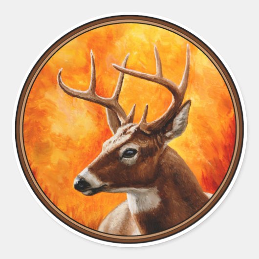 Sticker Rond Whitetail Deer (Devant)