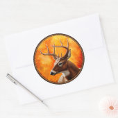 Sticker Rond Whitetail Deer (Enveloppe)
