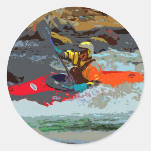 Sticker Rond Whitewater Kayaking