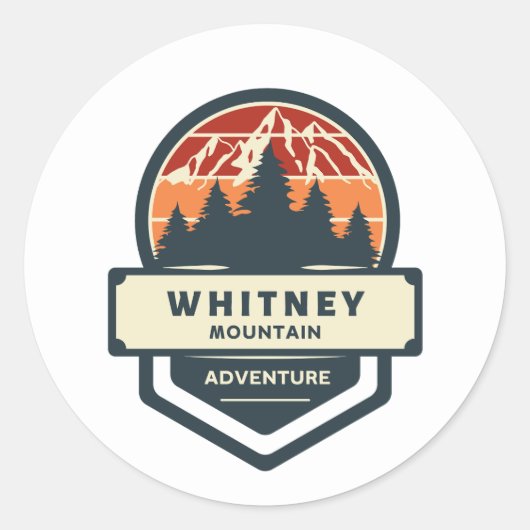Sticker Rond Whitney mountain peak climbing and hiking (Devant)
