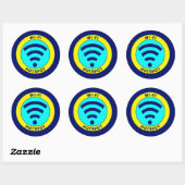 Sticker Rond Wi-Fi Hotspot (Feuille)