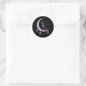Sticker Rond Wicca Crescent Lune Chat Mystique Pastel Goth (Sac)