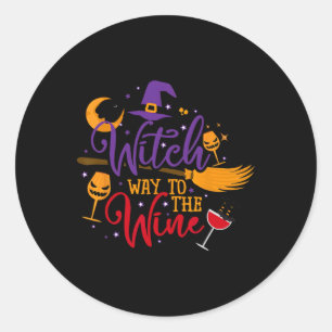 Sticker Rond Wicca, Halloween Boire pour Wicca
