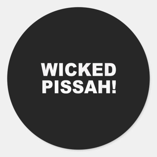 Sticker Rond Wicked Ah! Funny Awesome Er New England (Devant)