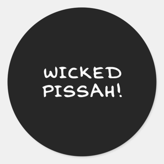 Sticker Rond Wicked Ah! Funny Awesome Er New England  (Devant)