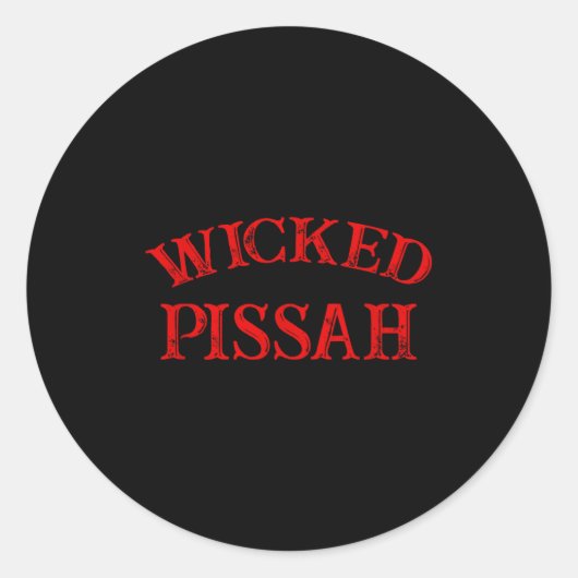 Sticker Rond Wicked Ah Funny Er Boston New England Southie  (Devant)