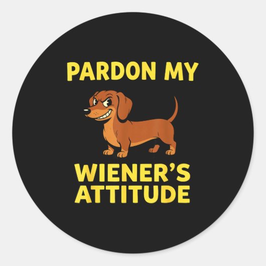 Sticker Rond Wiener Dog Dachshund  (Devant)