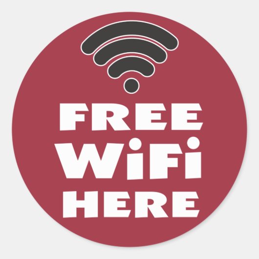 Sticker Rond WiFi gratuit ici (Devant)