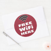 Sticker Rond WiFi gratuit ici (Enveloppe)