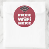 Sticker Rond WiFi gratuit ici (Sac)