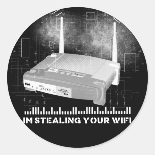 Sticker Rond wifitheifnoir (Devant)