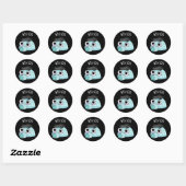 Sticker Rond Wig-loo Drôle de Pun d'Igloo Fond Sombre (Feuille)