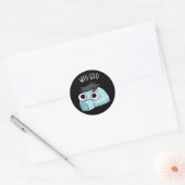 Sticker Rond Wig-loo Drôle de Pun d'Igloo Fond Sombre (Enveloppe)