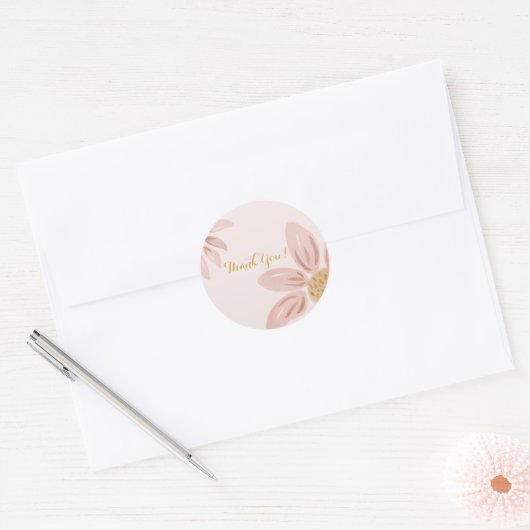 Sticker Rond Wild Daisy Boho Merci Cadeau (Enveloppe)