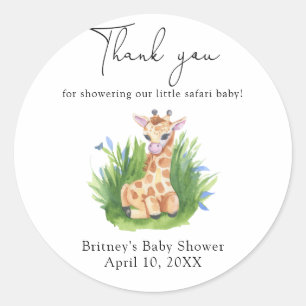 Sticker Rond Wild Giraffe merci