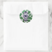 Sticker Rond Wild Me Vache Vert et blanc Imprimer (Sac)