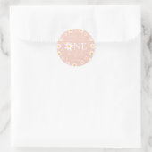 Sticker Rond Wild One 1er anniversaire fête Boho Retro Daisy (Sac)