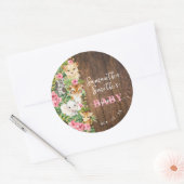 Sticker Rond Wild One Animal Rustic Safari Pink Baby Shower (Enveloppe)