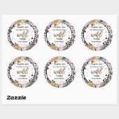Sticker Rond Wild One Birthday Empreinte de léopard Wild Jungle (Feuille)