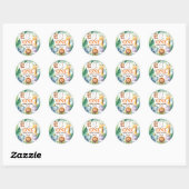 Sticker Rond Wild One Cute Safari 1er anniversaire Merci (Feuille)
