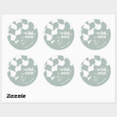 Sticker Rond Wild One Dapper Duck 1st Birthday Sage green  (Feuille)
