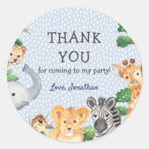 Sticker Rond Wild One Forest Animaux Merci Anniversaire Favoris