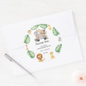 Sticker Rond Wild One Jungle Safari Birthday for Boys (Enveloppe)