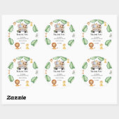 Sticker Rond Wild One Jungle Safari Birthday for Boys (Feuille)