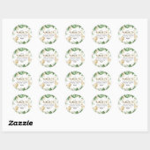 Sticker Rond Wild One Jungle Verdure & Merci d'or Anniversaire (Feuille)