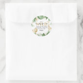 Sticker Rond Wild One Jungle Verdure & Merci d'or Anniversaire (Sac)