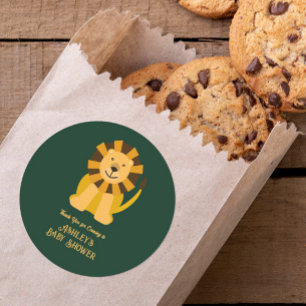 Sticker Rond Wild One Lion Baby shower Jungle Safari Favoriser