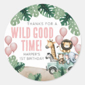 Sticker Rond Wild One Safari 1st Birthday (Devant)