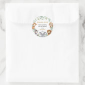 Sticker Rond Wild One Safari Animaux 1er anniversaire Merci (Sac)