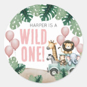 Sticker Rond Wild One Safari Anniversaire 1 an (Devant)