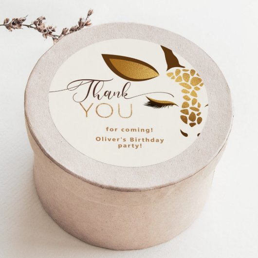 Sticker Rond Wild one Safari anniversaire merci