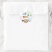Sticker Rond Wild One Tribal Woodland Animals Enveloppe Seal Bo (Sac)