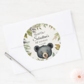 Sticker Rond Wild One Woodland Bear Anniversaire (Enveloppe)