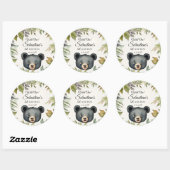 Sticker Rond Wild One Woodland Bear Anniversaire (Feuille)