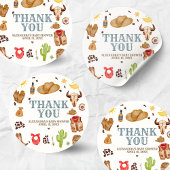 Sticker Rond Wild West Cowboy Rodeo Baby Shower