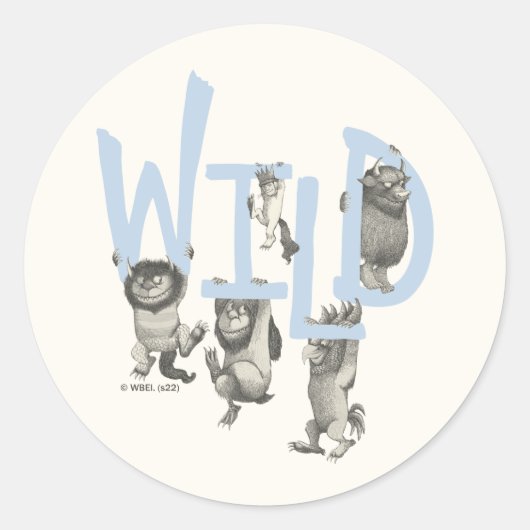 Sticker Rond WILD | Wild Things et Max - Bleu (Devant)