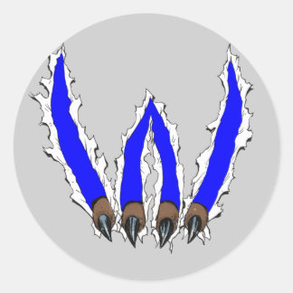 Sticker Rond Wildcats Claw à travers le design - Bleu