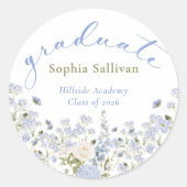 Sticker Rond Wildflower Bloom Graduation Party (Devant)