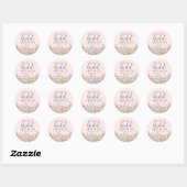 Sticker Rond Wildflower Blush Pink Bridal Shower (Feuille)