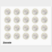 Sticker Rond Wildflower Photo Wedding Thank You (Feuille)