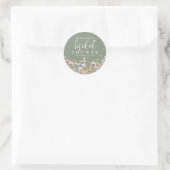 Sticker Rond Wildflower Sage Green Bridal Shower (Sac)