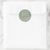 Sticker Rond Wildflower Sage Green Bridal Shower (Sac)