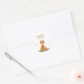 Sticker Rond Wildlife Animal Fox with Flower (Enveloppe)
