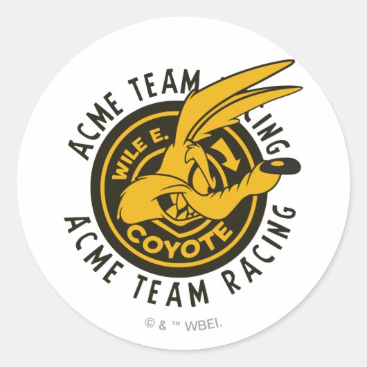 Sticker Rond WILE E. COYOTE™ Acme Team Racing (Devant)