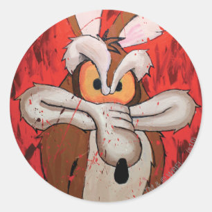 Sticker Rond WILE E. COYOTE™ Fureur Rouge