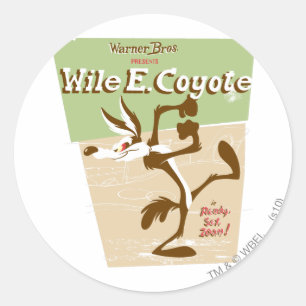 Sticker Rond WILE E. COYOTE™ Ready, Set, Zoom!